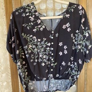 floral button down top